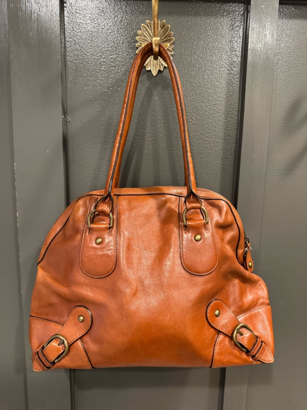 Banana Republic Burnt Orange Leather Tote Bag
